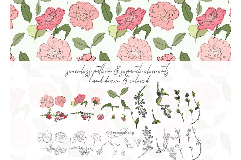 hand-drawn-floral-amp-black-berry-clip-art-collection