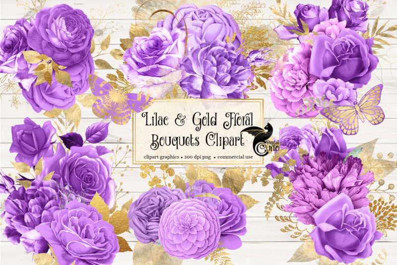 lilac-and-gold-floral-clipart