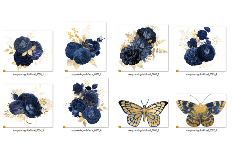 navy-and-gold-floral-clipart