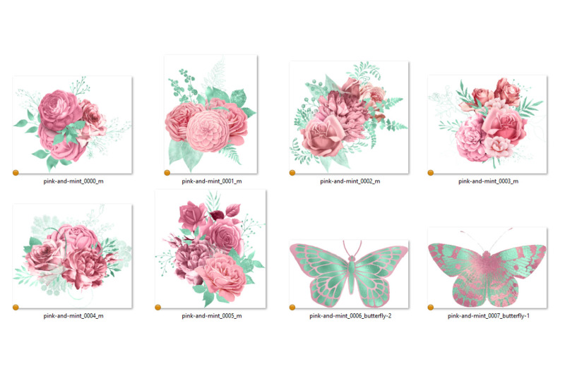 pink-and-mint-floral-clipart