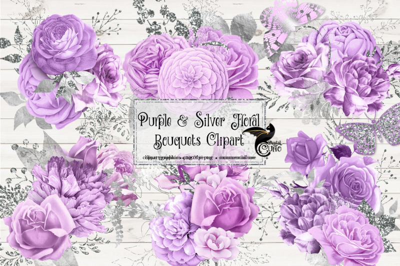 purple-and-silver-floral-clipart