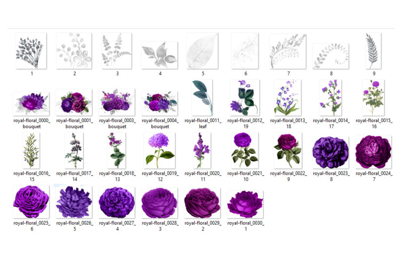 royal-purple-and-silver-floral-clipart