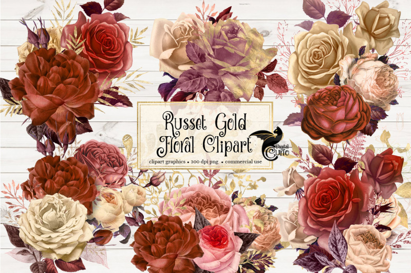 russet-gold-floral-clipart
