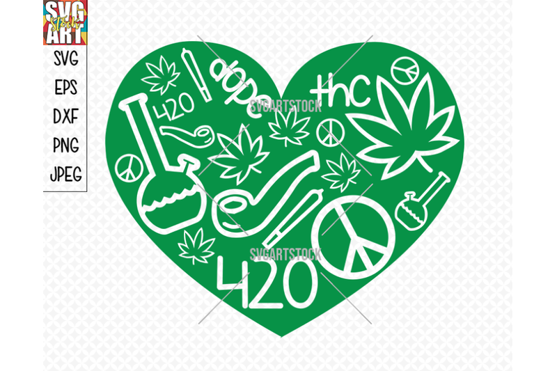 Download 420 Weed Love By Svg Art Stock | TheHungryJPEG.com