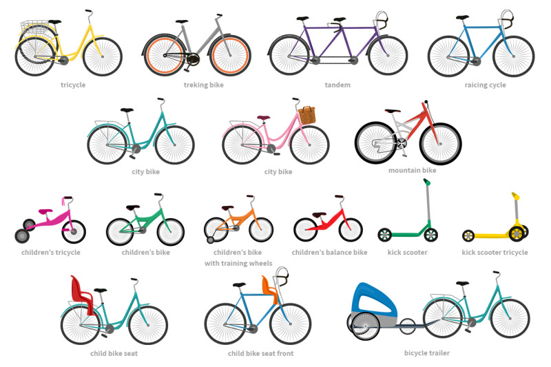 bike-bicycle-vector-set