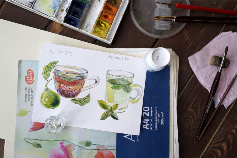 watercolor-tea-2-vector-set