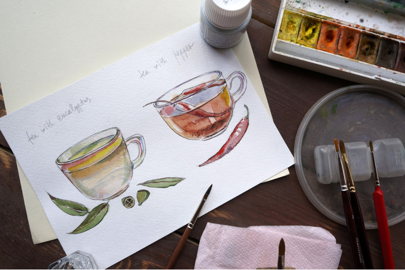 watercolor-tea-2-vector-set