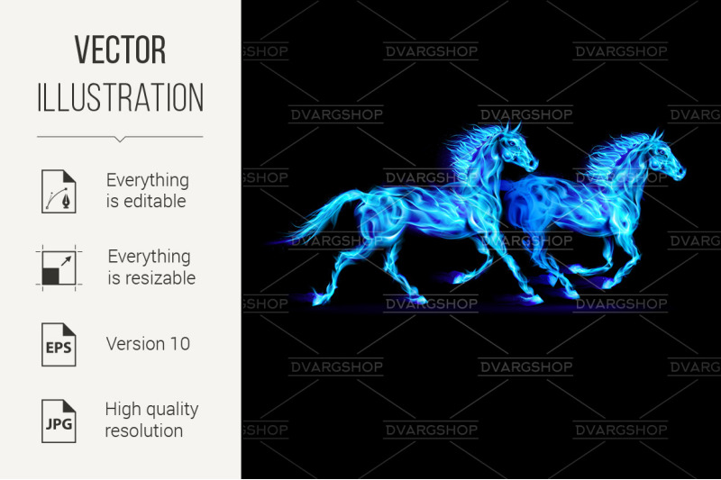 blue-fire-horses