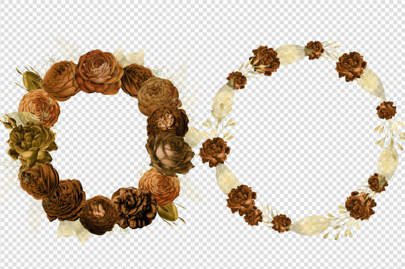 orange-and-gold-floral-wreaths