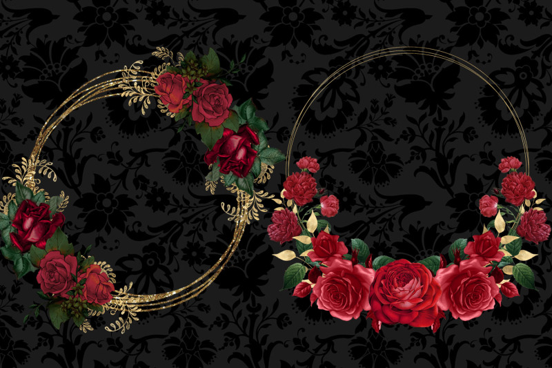 red-and-gold-floral-wreath-clipart