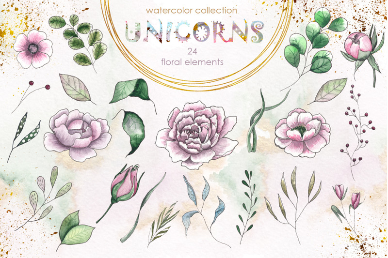 unicorns-watercolor-collection