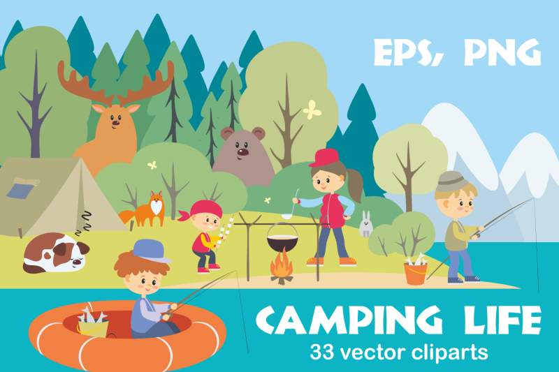 camping-life-vector-cliparts