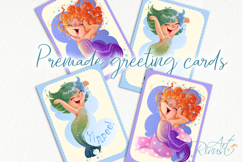 funny-mermaids-clipart-pack