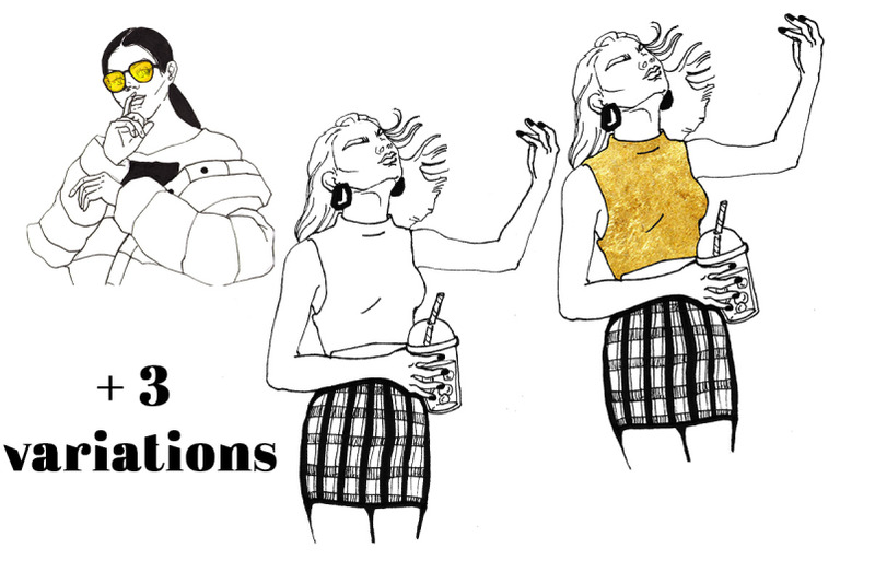 6-fashion-trendy-girls-illustrations