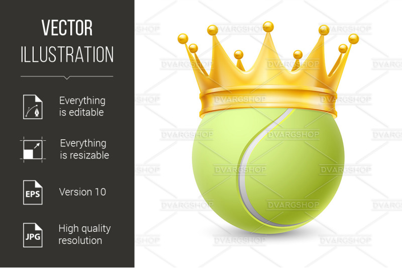 golden-crown-on-ball-for-tennis