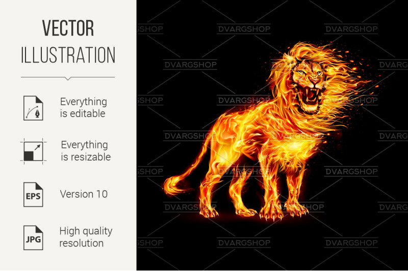 lion-in-flames