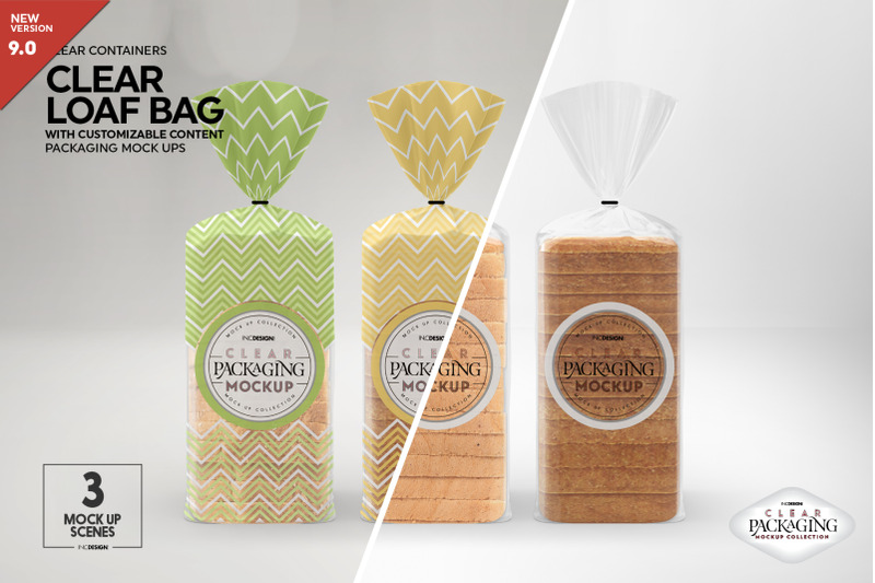 Download Free Clear Loaf Bread Bag Packaging Mockup (PSD Mockups ... PSD Mockup Templates