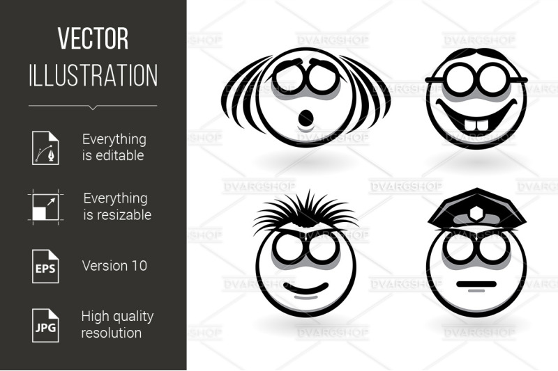 four-cartoon-of-abstract-emotions
