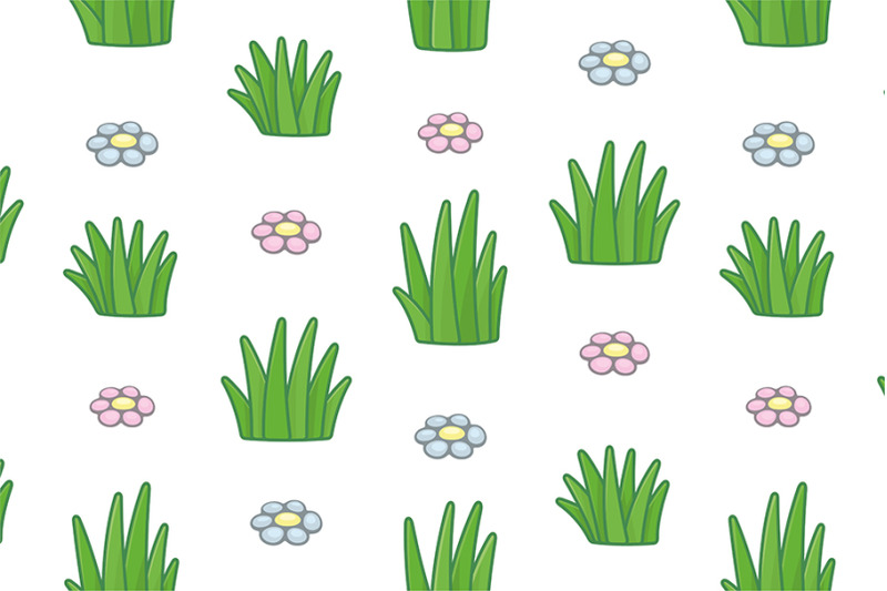pattern-with-grass-and-flowers