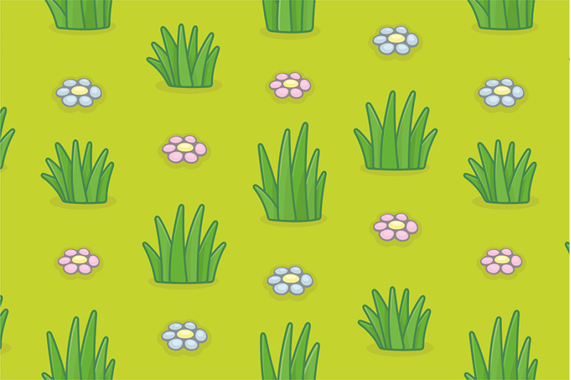 pattern-with-grass-and-flowers