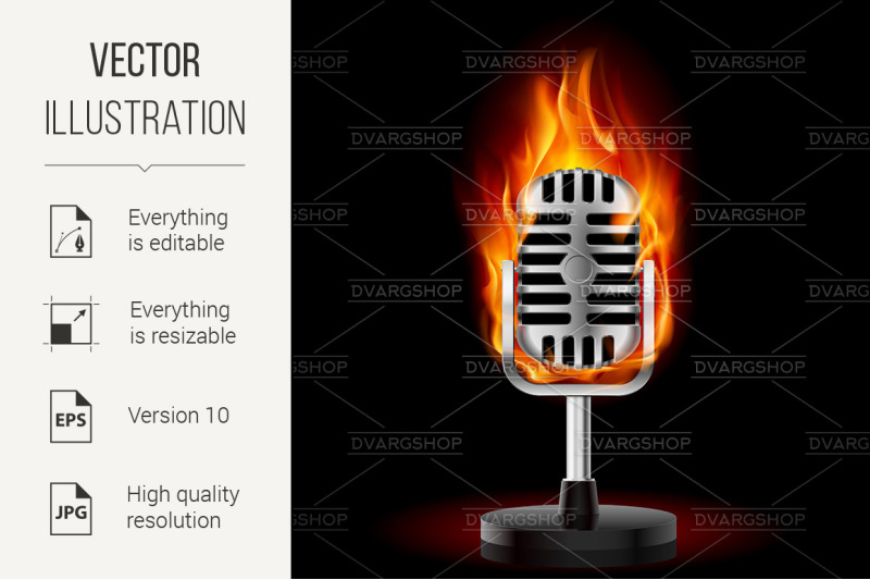 old-microphone-in-fire