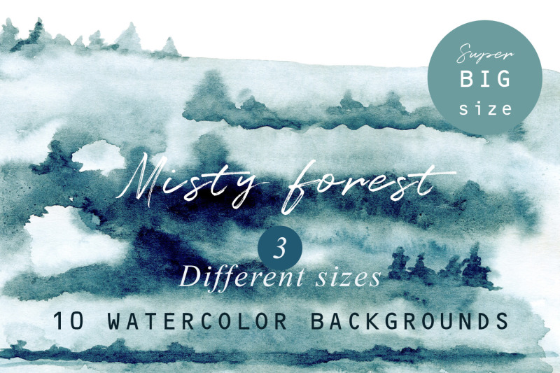misty-forest-watercolor-textures-set