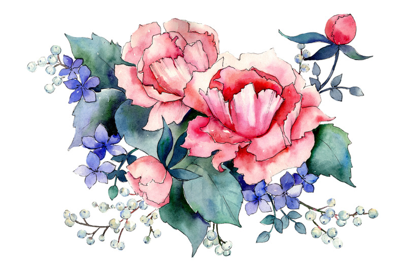 bouquet-red-piercing-looks-watercolor-png