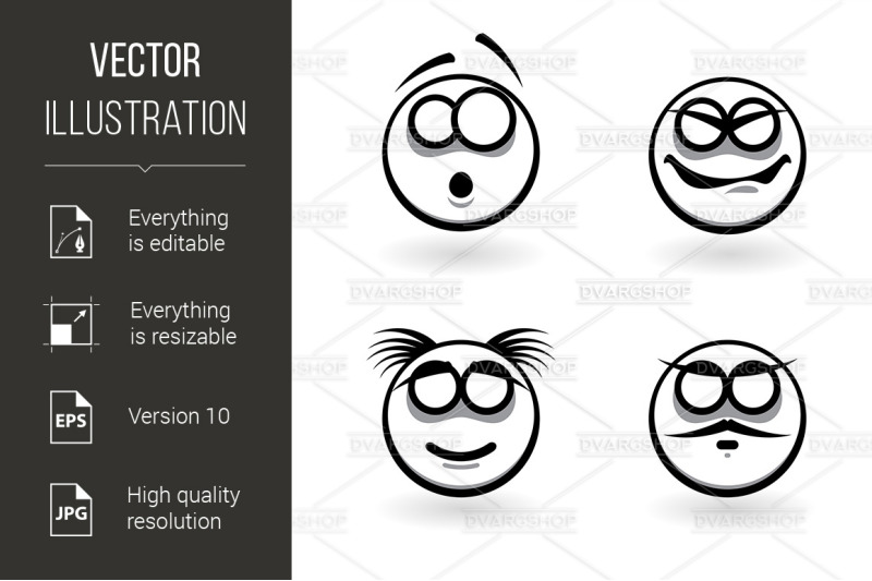 four-cartoon-of-abstract-emotions