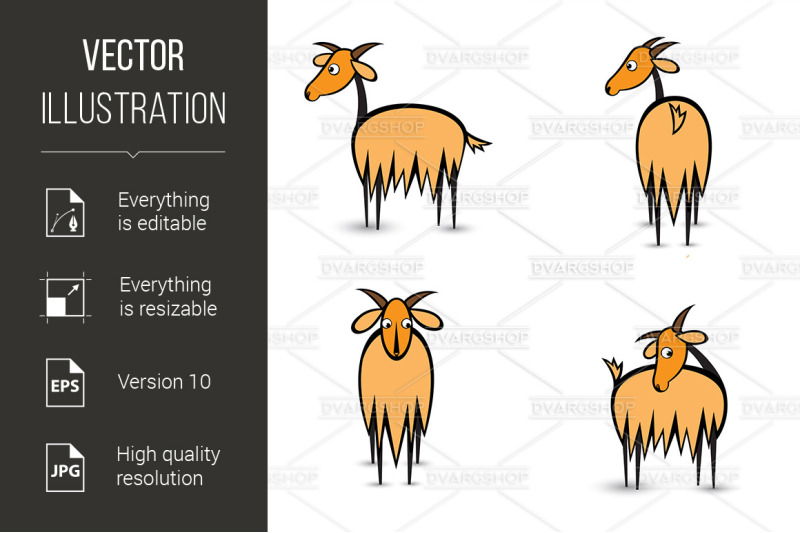 abstract-four-goats-in-different-positions