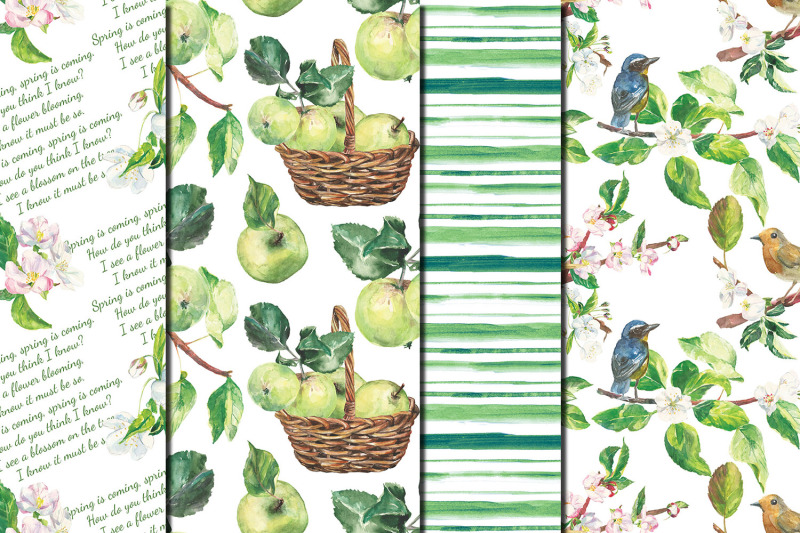 watercolor-apple-tree-branches-seamless-patterns