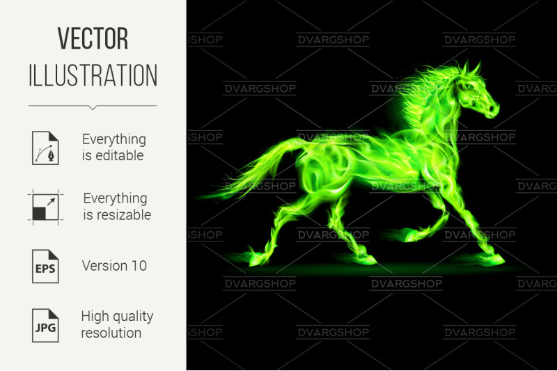 green-fire-horse