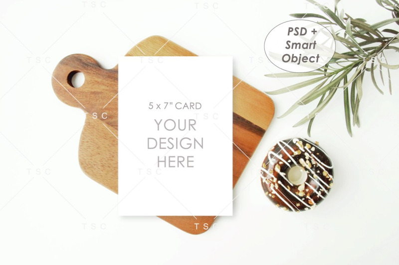 Free 5 x 7 Card Mockup / Recipe Card Mockup / Kitchen Card (PSD Mockups)