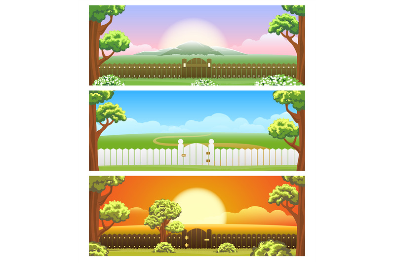 backyard-cartoon-background-set