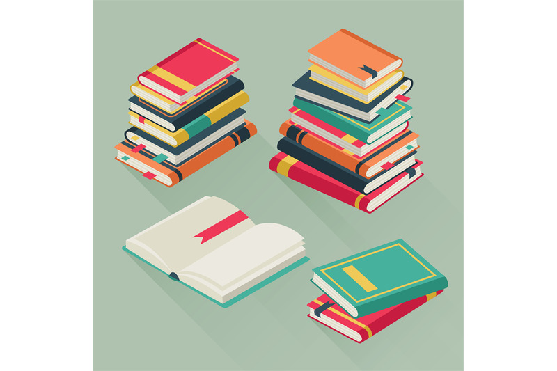 flat-pile-books-stacked-textbooks-study-literature-history-school-li
