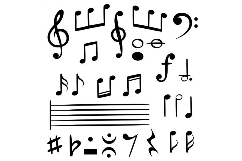 music-notes-musical-note-key-silhouette-treble-clef-sound-melody-art