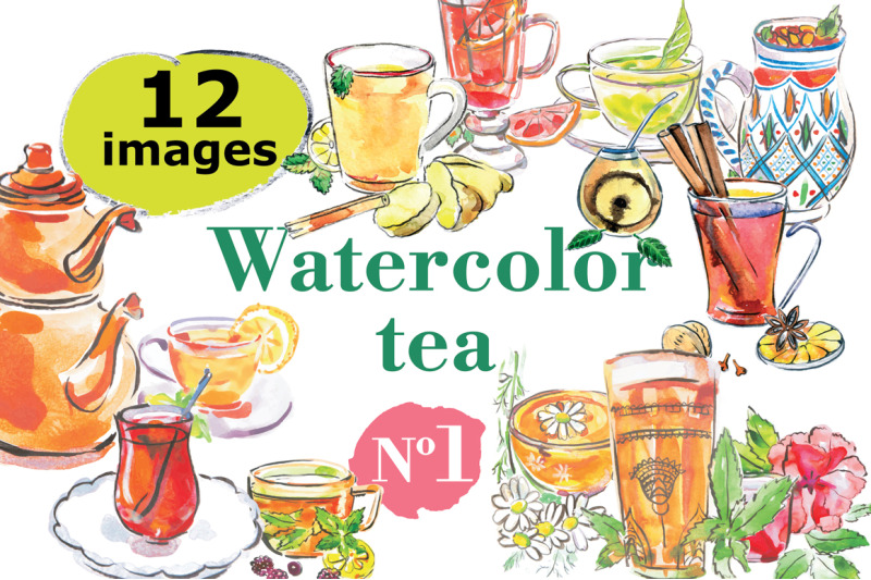 watercolor-tea-vector-set