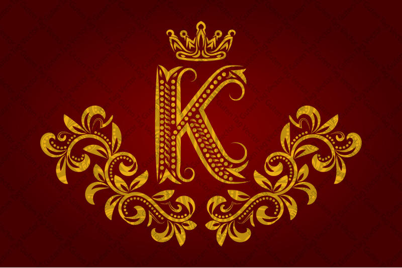 patterned-golden-letter-k-monogram