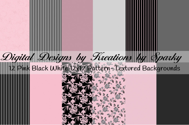 pink-black-gray-background-papers-12x12
