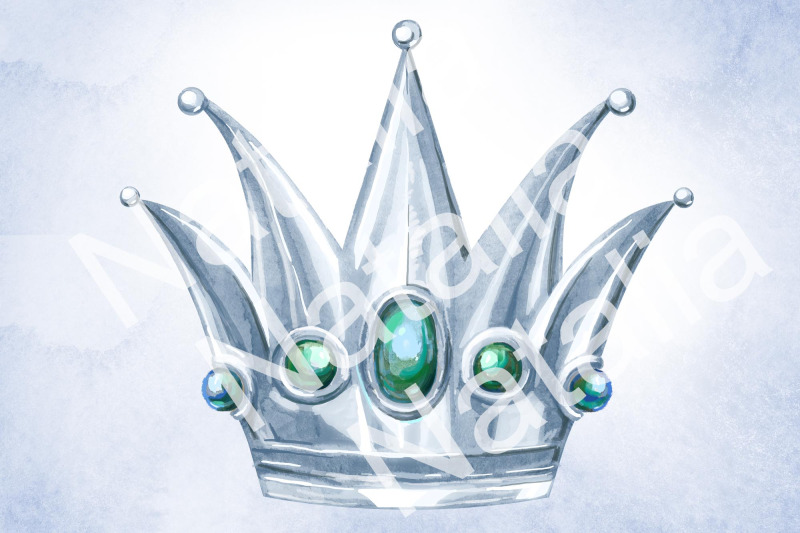 watercolor-silver-crowns