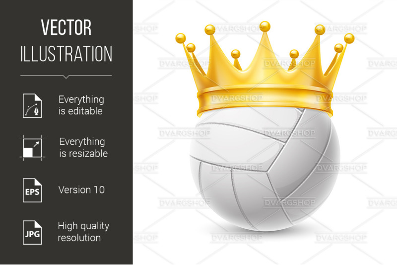 gold-crown-on-a-volleyball-ball