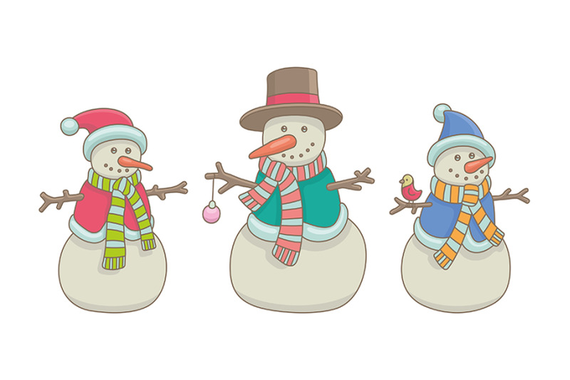 set-of-snowmen-pattern