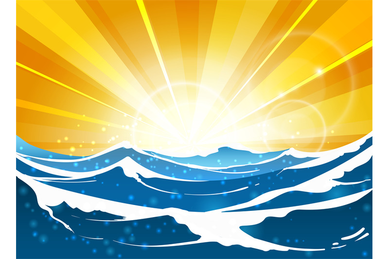 shiny-sun-seascape-for-travel-poster