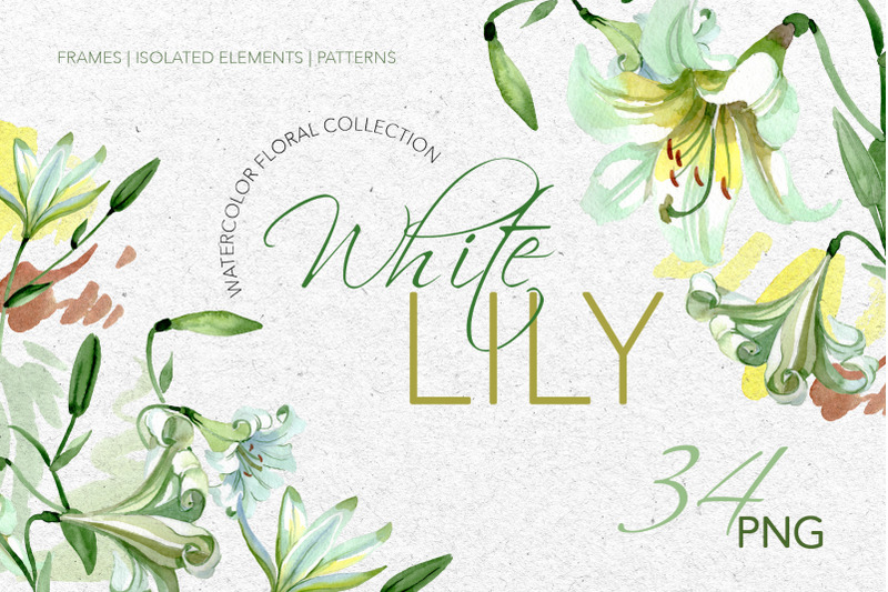 white-lily-watercolor-png
