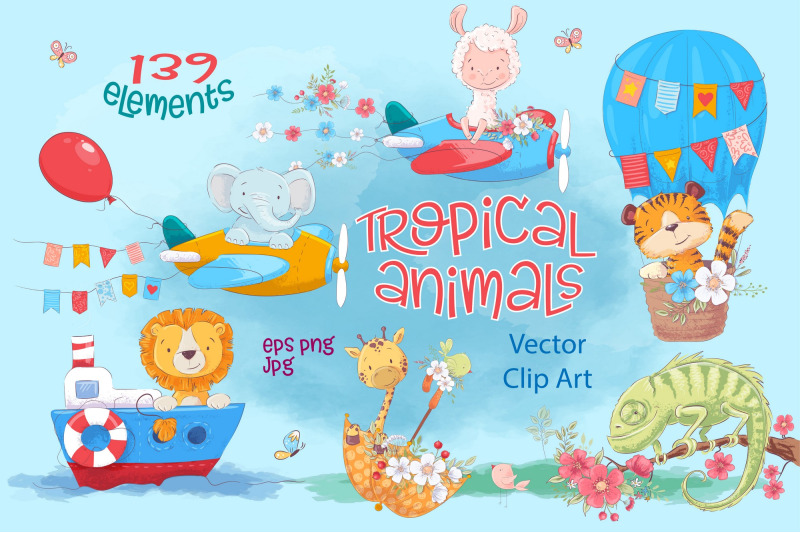tropical-animals-vector-clip-art