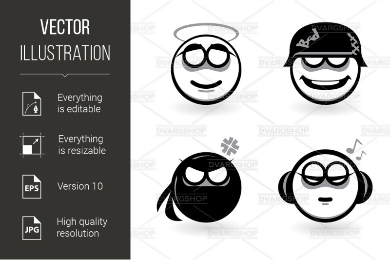 four-cartoon-of-abstract-emotions