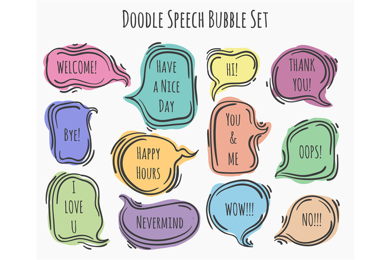 doodle-speech-bubble-set