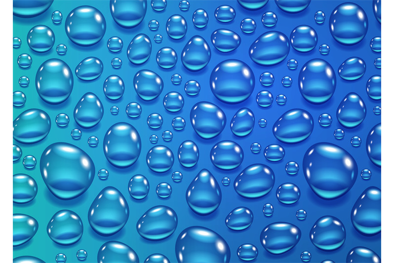 water-drops-on-blue-background