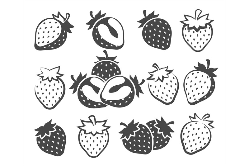 strawberry-silhouette-icons