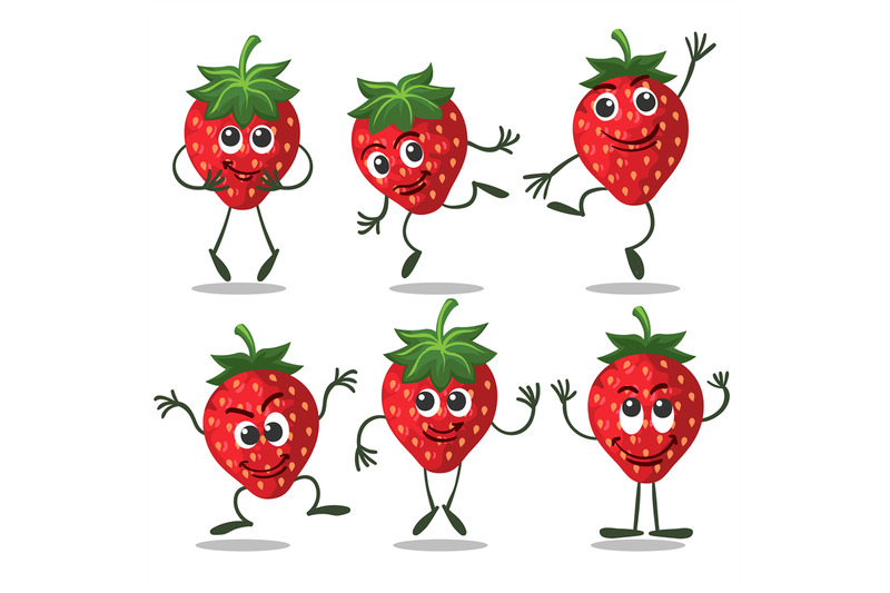 strawberry-fruit-character-set