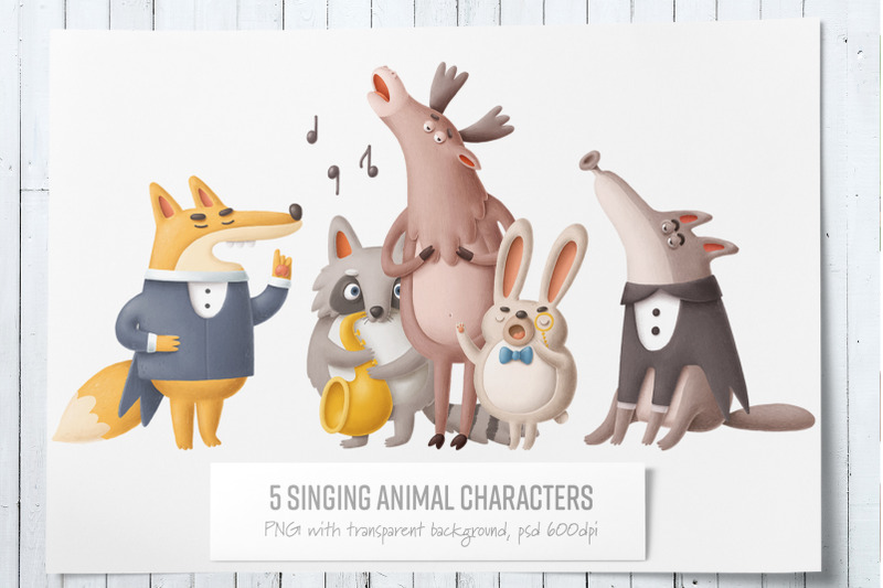 collection-of-singing-forest-animals